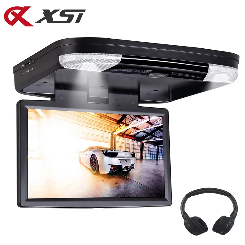 Автомобильный откидной монитор XST 15 6 дюйма с креплением на крышу MP5 DVD плеер HD 1080P