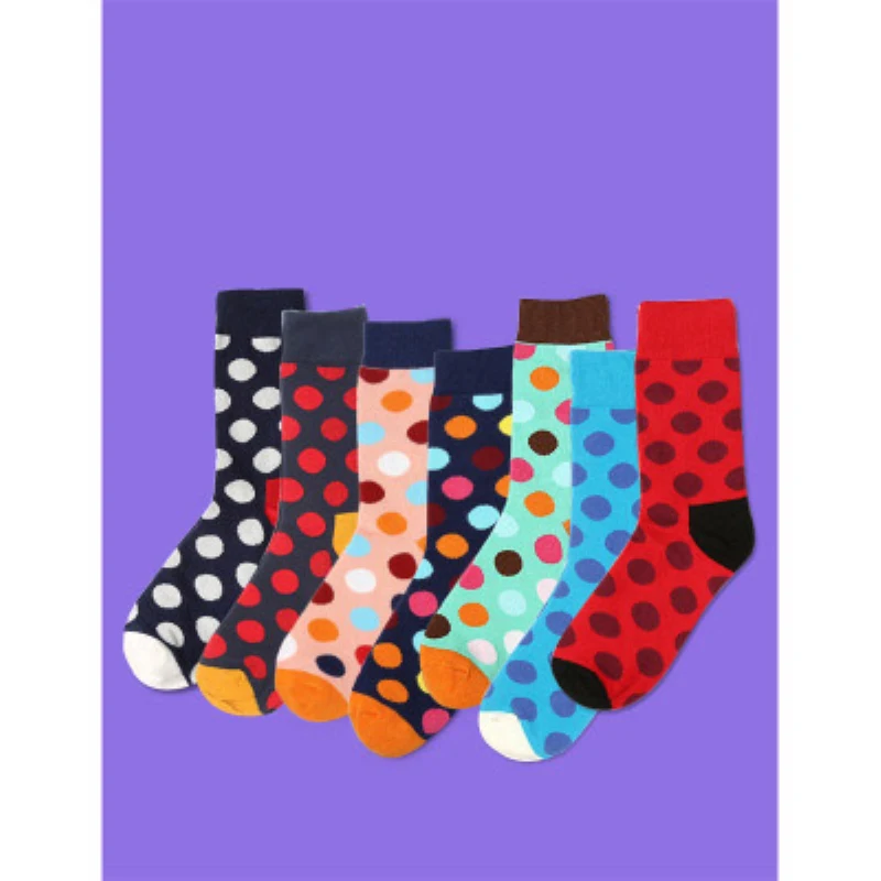 2019 модные чесаные мужские хлопковые носки цветные полосатые с принтом в горошек креативные уличные хип-хоп летние дышащие носки мужские