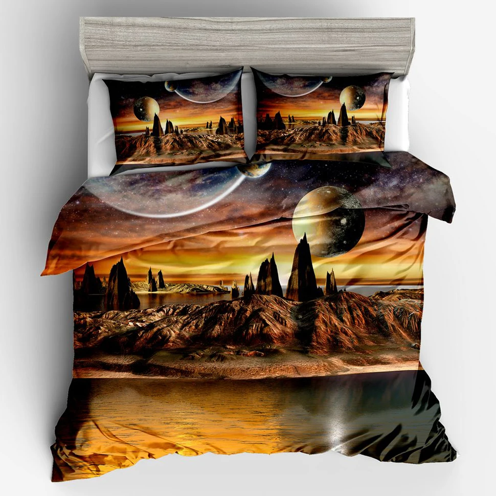

It's Amazing 3d Galaxy Planet Bedding Duvet Cover Set Queen King Twin Full Size Kids Family Children Bed Quilt Cover Pillowcase