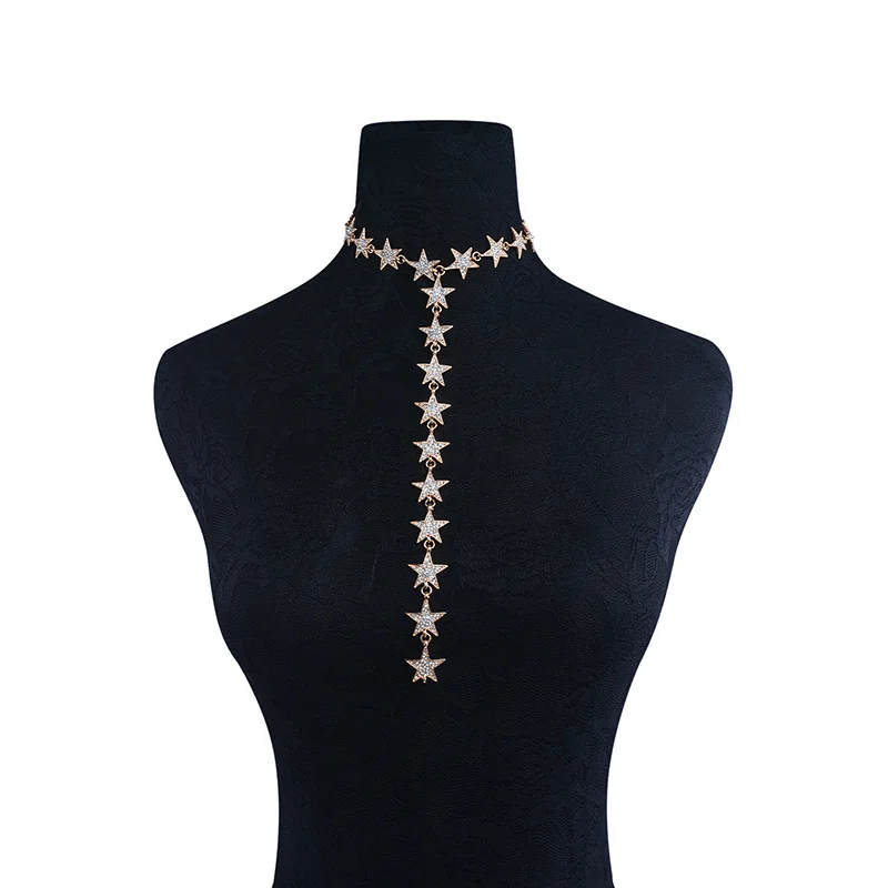 Star choker women metal choker Statement Necklace 2017 luxury Maxi Necklace women collier Femme fashion jewelry