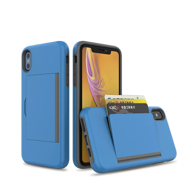 Деловой чехол ярких цветов для iPhone X, XS, 7, 8 Plus, XS MAX, 6, чехол с откидной крышкой и отделениями для карт, чехол для iPhone XR, 7, 7+, 6, 6 S, X 10, Fundas - Цвет: Sky Blue