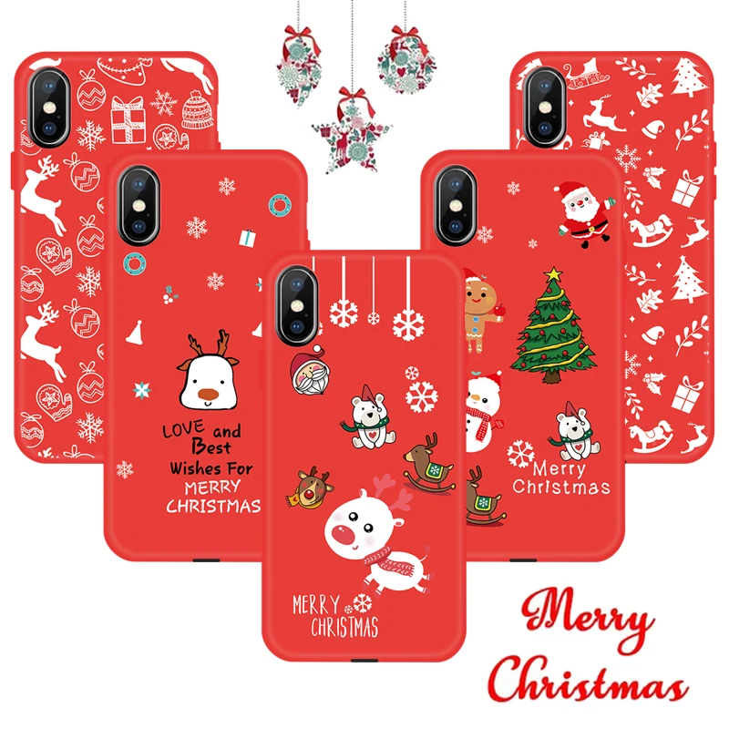 Winter Phone Case For iPhone XR XS MAX X 7 8 6 6S Plus Luxury Soft TPU Cover Christmas Santa Snowman Elk Deer Funda 2019 |