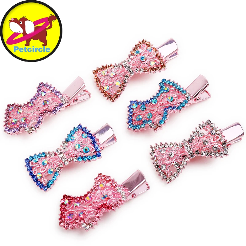 5 Pcs Lot Freeshipping Pet Dog Hair Clips 4 Types Dog Hair Bows