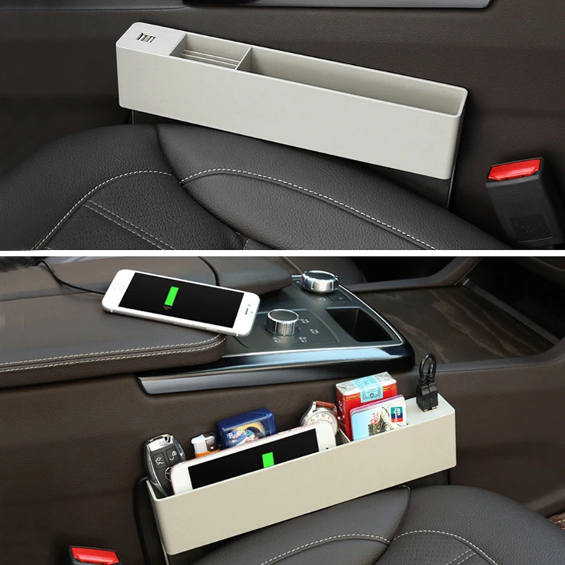Автомобильный ящик для хранения на сиденье с USB универсальный автомобильный