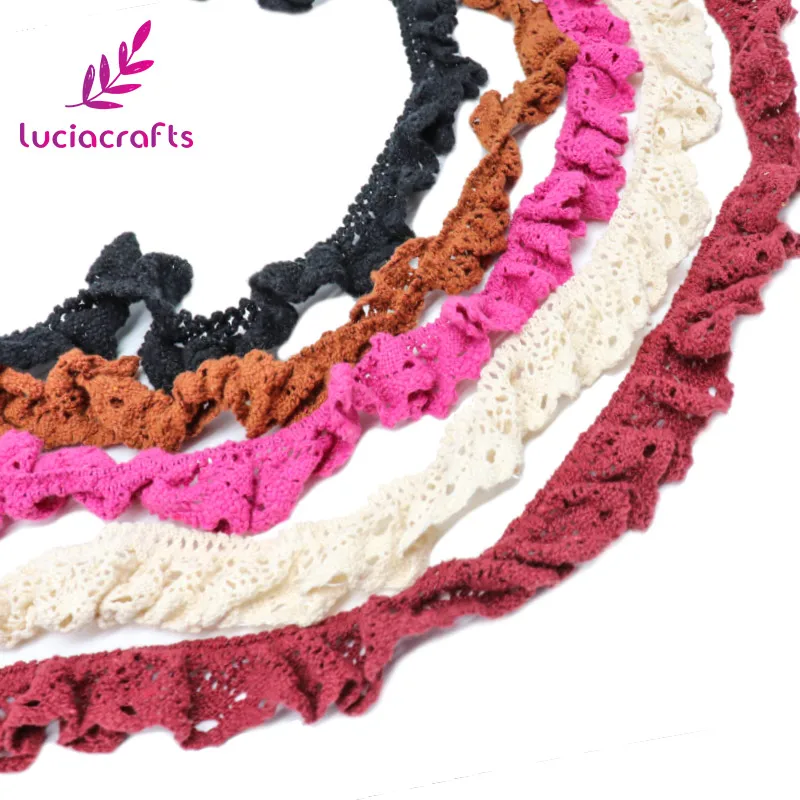 

Lucia crafts 2y/5y Approx 25mm Cotton Lace Trim Net Lace Ribbon For Handmade Sewing Material Accessories R0210