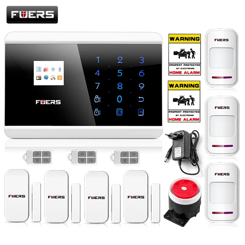 

Smart 99 wireless zones IOS android APP Autodial GSM Touch Keypad LCD Intruder Voice Pir secure Quadband Alarma Digitizer Clock