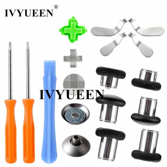 Cheap IVYUEEN Magnetic Analog Thumb Sticks Grips for XBox One X S Elite Controller Swap Sticks Caps with Metal Dpads Buttons Mod Kit
