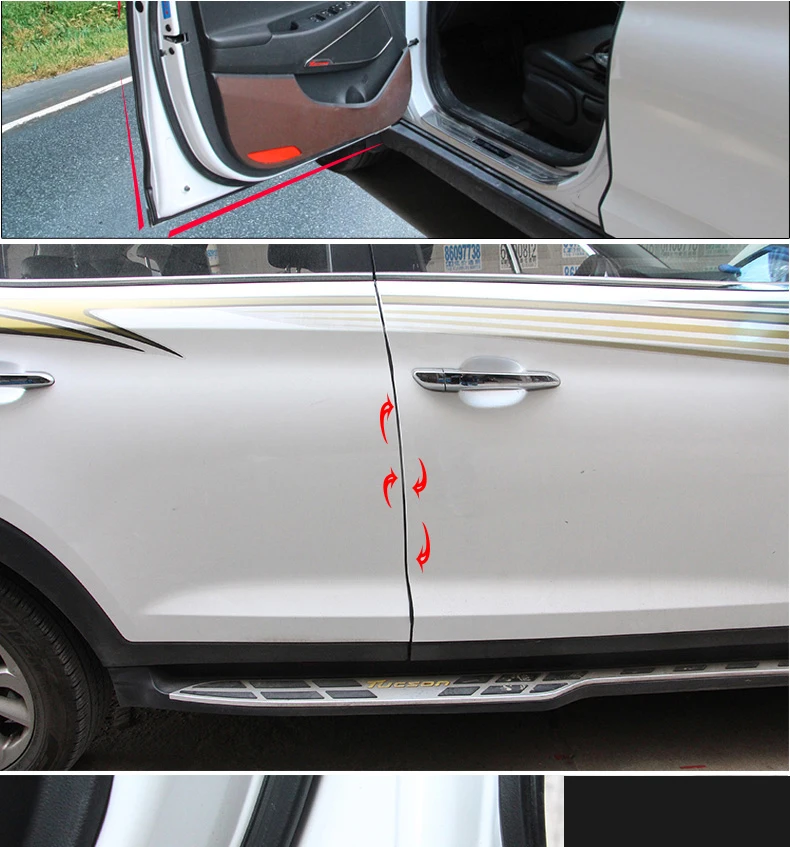 Lsrtw2017 силикагель двери автомобиля край двигателя уплотнение для кузова полосы звук Isulation полосы для hyundai Tucson