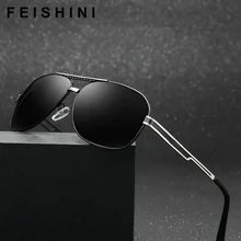 #Special Offers FEISHINI Original Brand Design Driver Man Sunglass Vintage UV Protection Elegant Metal Shield Sunglasses Men Polarized Classic