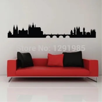 

Prague Czechoslovakia Skyline - Famous Landmarks Removable Wall Decor Decal Sticker Fashion Free Shipping Poster
