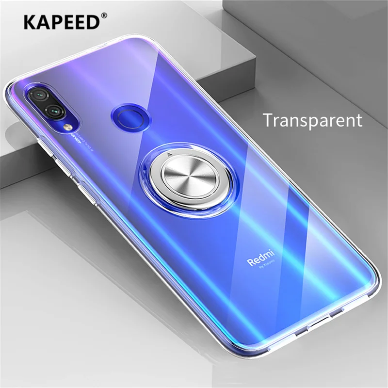 

For Xiaomi Redmi Note 7 Pro Luxury Transparent Magnetic Ring Soft Silicone Phone Cover Case For Xiaomi Redmi Note 7 Pro Fundas