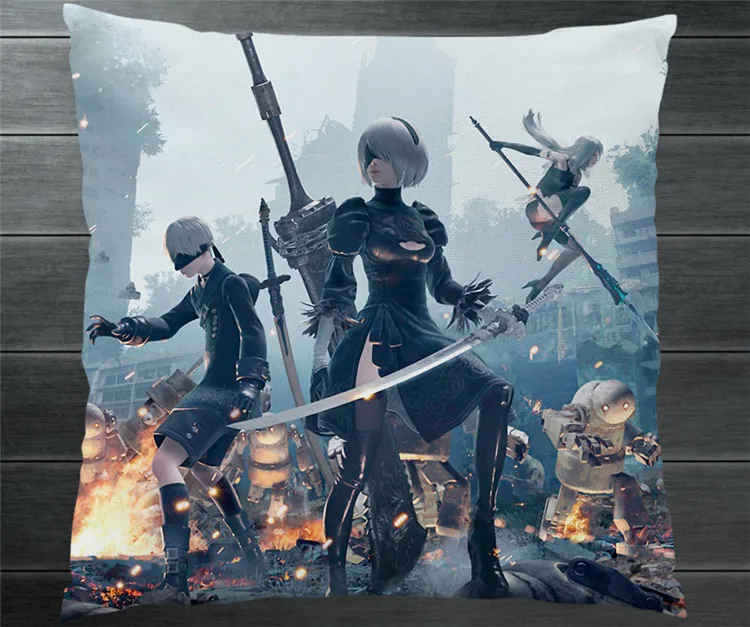 

NieR Automata YoRHa 2B 9S Cartoon Two Side 40x40cm Pillowcase Pillow Case Cover Cushion Cosplay Manga Gift BED/SOFA/CAR Decor P6