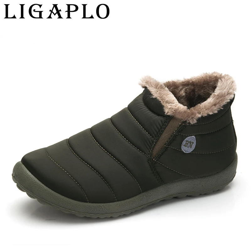 Men Winter Keep Warm Plush Ankle Mens Running Shoes Snow boots Outdoor