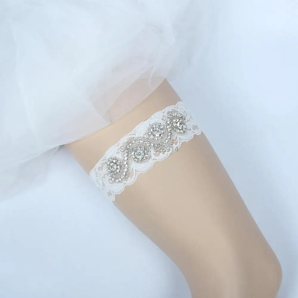 Роскошный сексуальный женский с кружевной отделкой стразы аппликация Свадебная подвязка для свадьбы подвязка для ног Пояс ручной работы