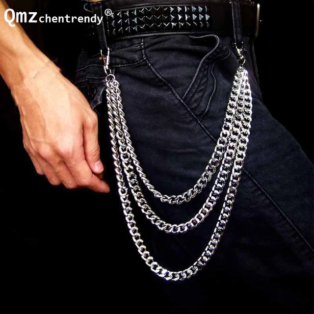 Fashion Punk Hip-hop Trendy Belt Waist Chain Multilayer Male Wallet Chain  Pants Chain Men Jeans Punk Black Metal Pants Chains - Key Chains -  AliExpress