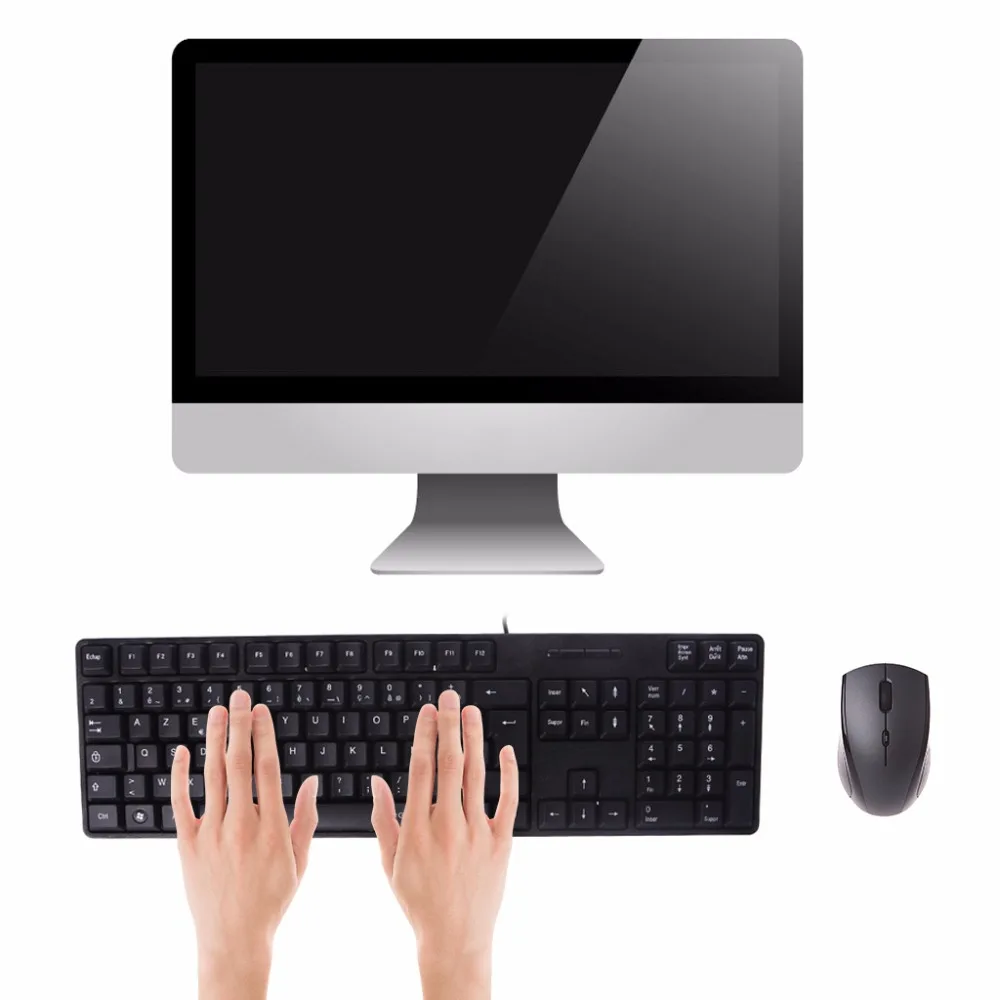 

French/ English Silent Keyboard Waterproof Office Keyboard for Windows Computer