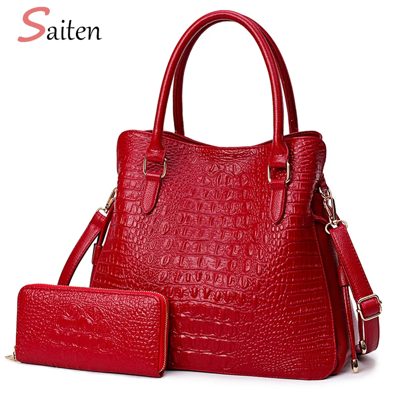 Fashion Crocodile Leather Handbags Women Shoulder Bags Solid Casual Tote Bag Ladies Large Capacity Hand Bag Women Sac A Main Fashion Crocodile Leather Handbags Women Shoulder Bags Solid Casual Tote Bag Ladies Large Capacity Hand Bag Women Sac A Main
