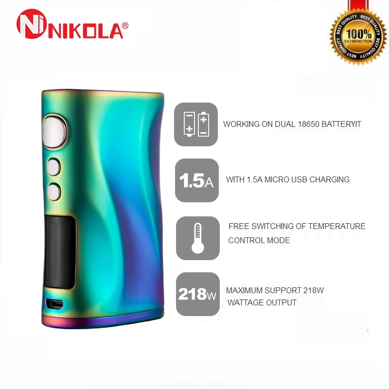 Nikola Medea 218 W caja Mod alimentado por batería Dual 18650 vaporizador de rosca 510 cigarrillos electrónicos VS Vaporesso Mod caja - 3