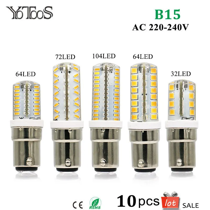 10 шт./партия B15 BA15D Светодиодный лампа светильник 220v 230 в 240 холодный теплый белый