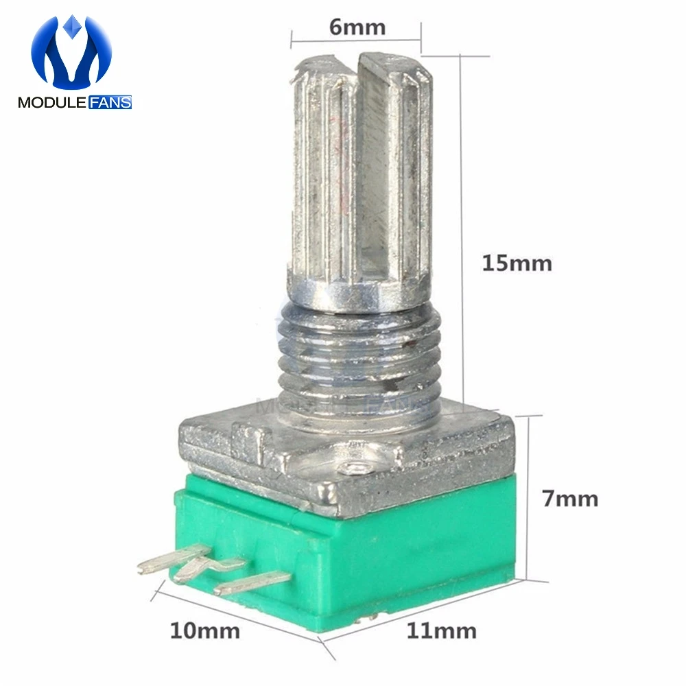 5 шт. поворотный потенциометр 6 мм 3 Pin 3PIN 3 P накатанный вал один линейный B Тип B10K Ом 10 к с крышкой DIY Kit электронный RK097G