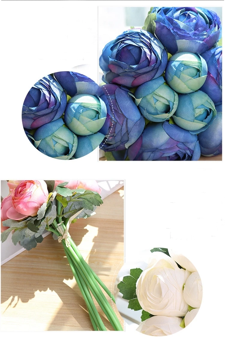 9 голов/ветка DIY искусственный цветок, лотос букет бутоны Декоративные искусственные цветы для украшения свадьбы, дня рождения