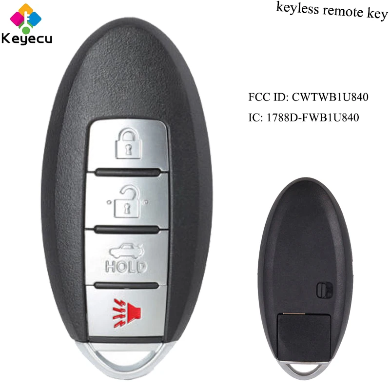 

KEYECU Keyless Entry Remote Control Car Key With 3 1/ 4 Button & 315MHz - FOB for Nissan Sentra Versa 2013-2017 FCC: CWTWB1U840