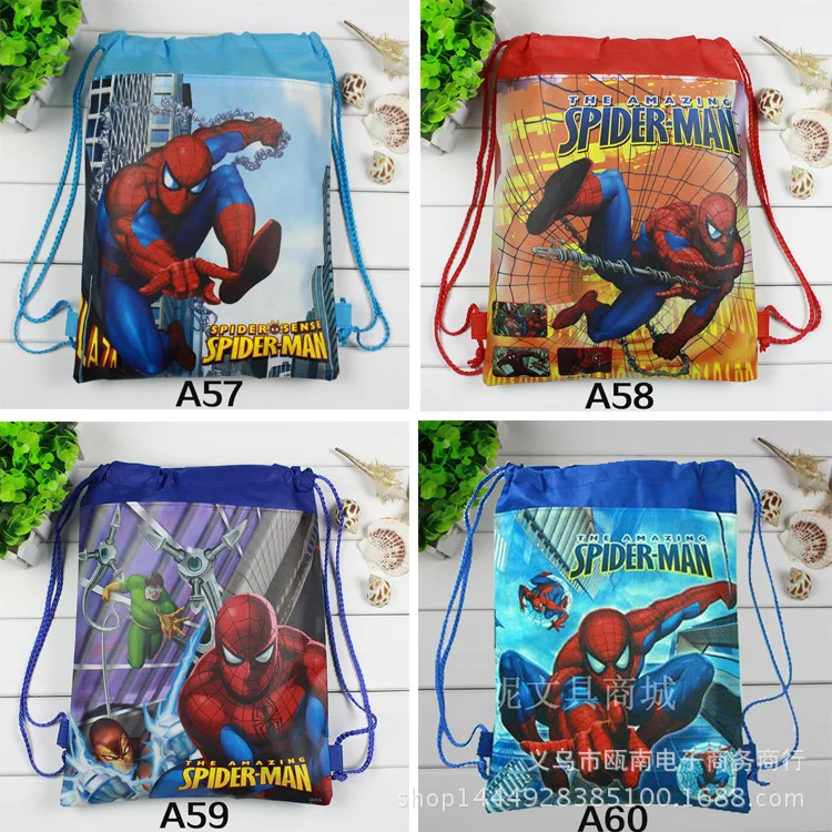 12 шт. новые детские школьные сумки Ben 10, мультяшный рюкзак на шнурке, сумка для покупок, вечерние дорожные сумки с принтом, подарок - Цвет: 002