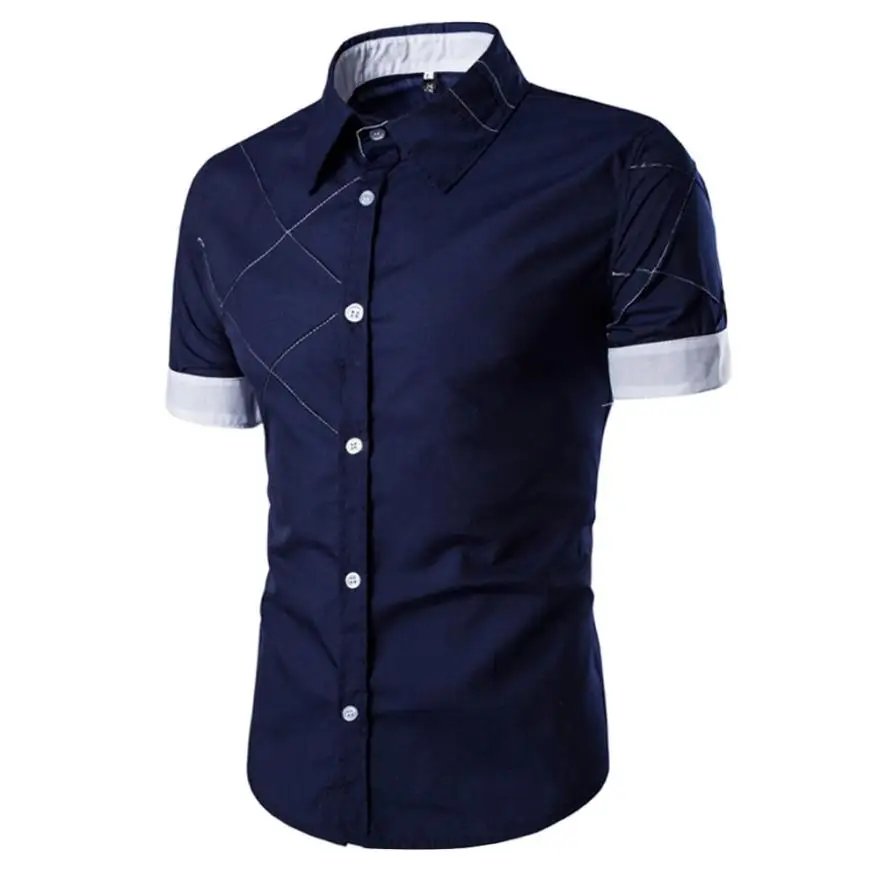 snowshine4 4022 Men's Fashion Slim Fit Dress Shirt Short Sleeve Casual Shirtsin Casual Shirts