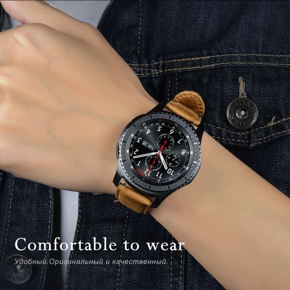 Ремешок из натуральной кожи для Samsung Gear S3 Classic Frontier Galaxy Watch 46 мм|Ремешки часов| |