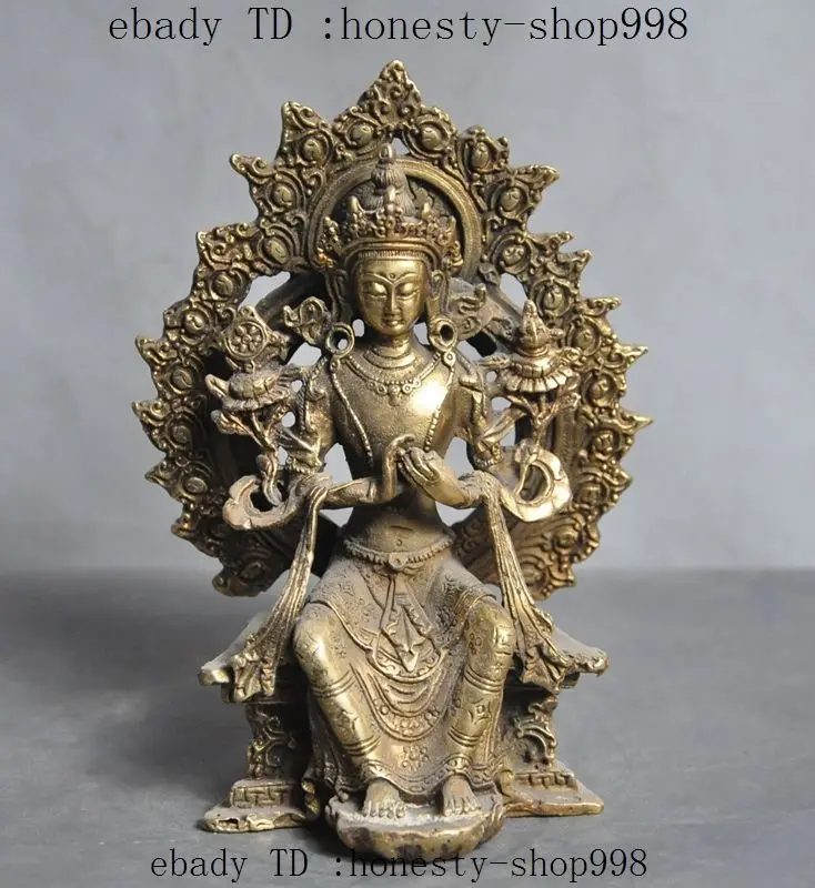 

Tibet buddhism brass tara kwan-yin GuanYin Bodhisattva goddess buddha statue