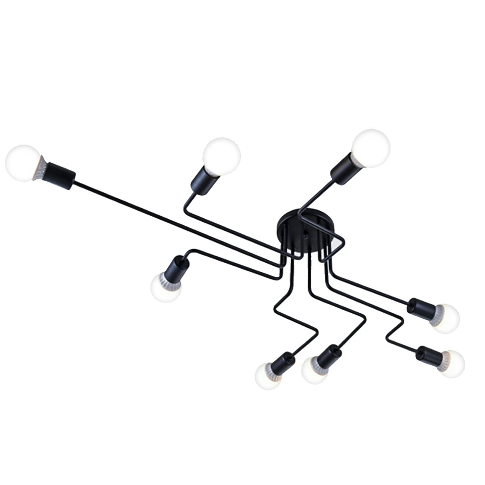  Oygroup Vintage Ceiling Lights For Home Lighting Luminaire Multiple Rod Wrought Iron Ceiling Lamp E - 32851997183