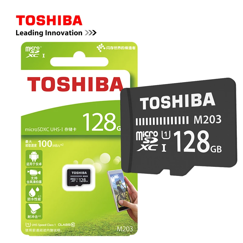 Оригинальная Micro SD карта TOSHIBA M203, UHS-I, 16 ГБ, 32 ГБ, MicroSDHC, 64 ГБ, 128 ГБ, MicroSDXC, карта памяти U1, класс 10, FullHD, TF карта