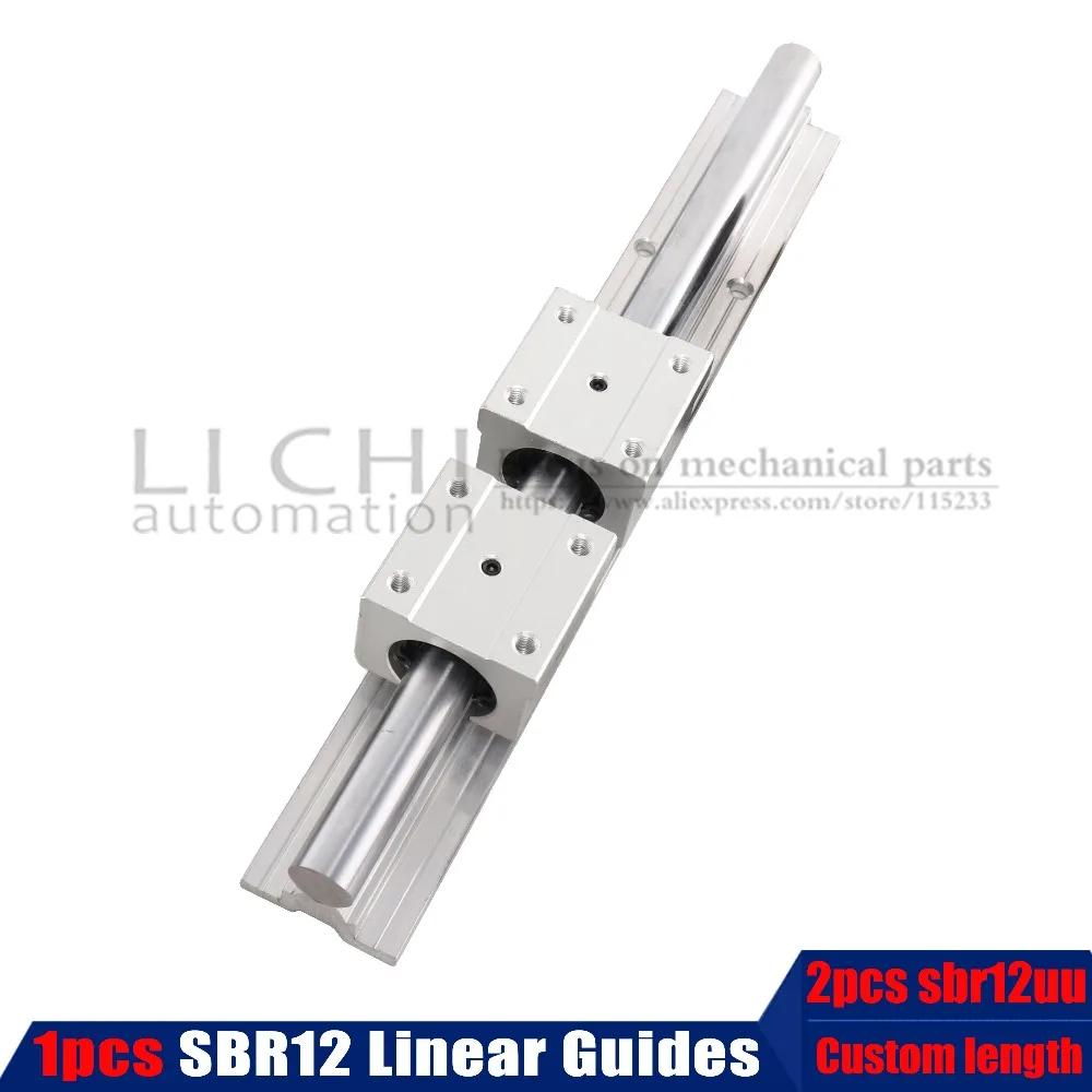 SBR12 12 мм линейная направляющая длина 300 400 500 600 700 800 с 2 шт. SBR12UU линейный подшипник cnc
