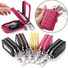 Делопроизводитель, двойная молния, для женщин и мужчин, многофункциональный, натуральная кожа, сумка, держатель для ключей, брелоки, кошелек, кошелек, держатель для ключей