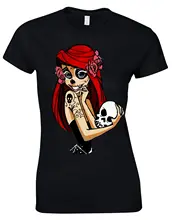 

Womens Fashion T shirt Pin Up Zuckerschadel Ariel Tatowierung Alt Hipster Kleine Meerjungfrau