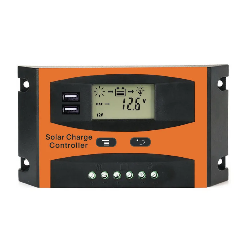Розничная продажа 20A 12V 24V Контроллер заряда с ЖК функцией двойной USB 5VDC Выходная