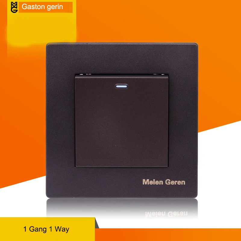 

Universal Wall Light Switch 1 Gang 2 Way 16A AC 110V 220V 240V Black Plastic Panel Home Wall Switch High Quality Copper socket
