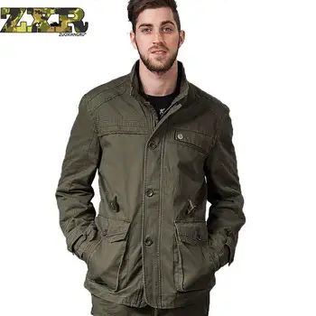 

New Men's Tactical Military Jacket Autumn Fashion Stand Collar Multi-pocket 100% Cotton Plus Size Casual Jacket For Men Coat