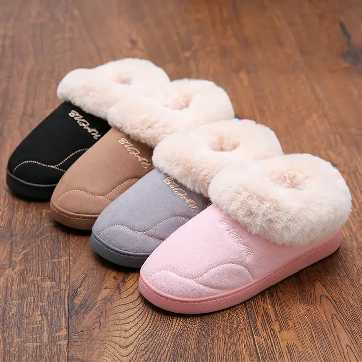 Autumn Winter Warm Home Soft Plush Slippers Indoor Floor Slipper Winter Thick Hair Foot Warmer Couple Shoes For Bedroom (8)
