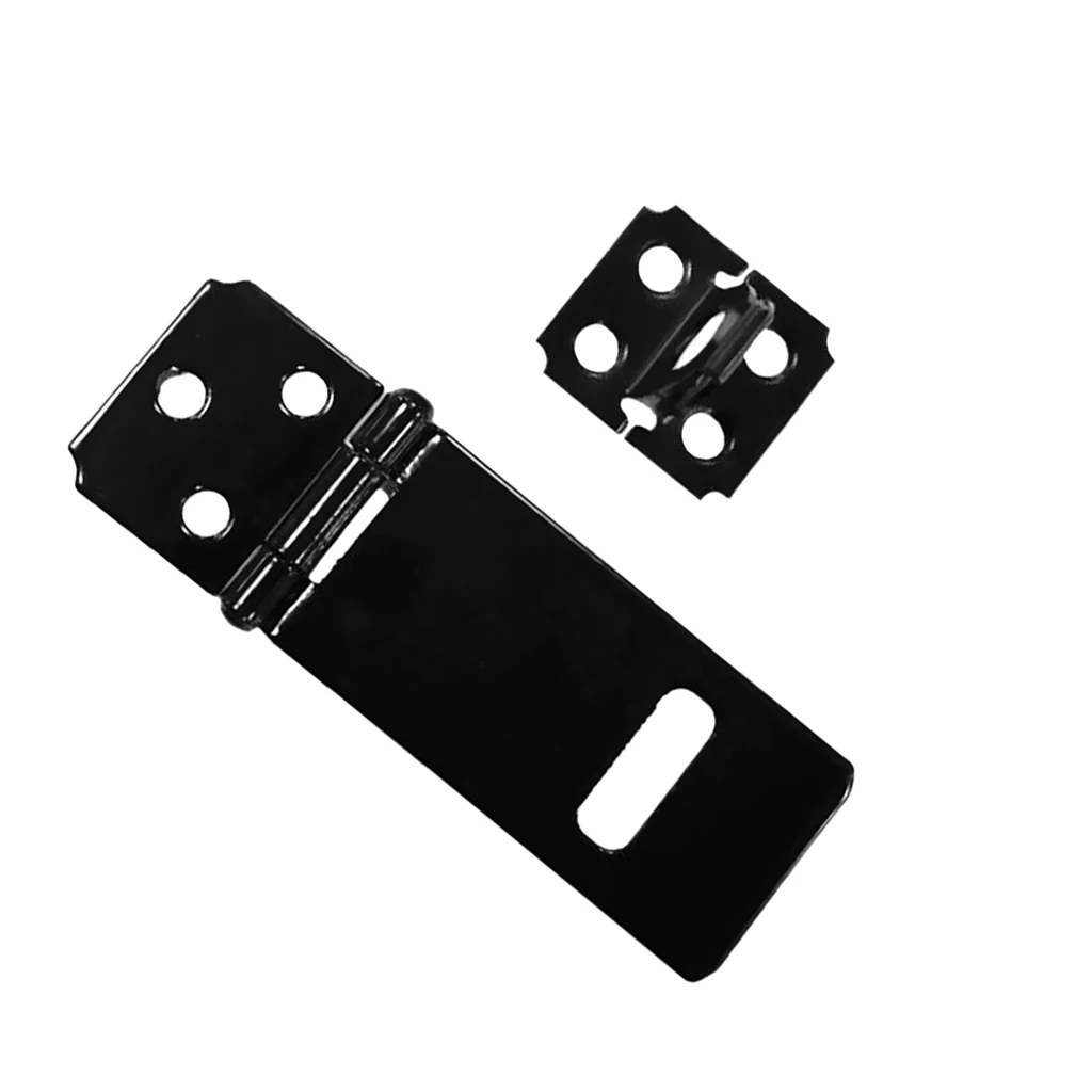 Traditional Hasp and Staple Iron Gate Door Shed Latch Fasteners Lock Hardware Black