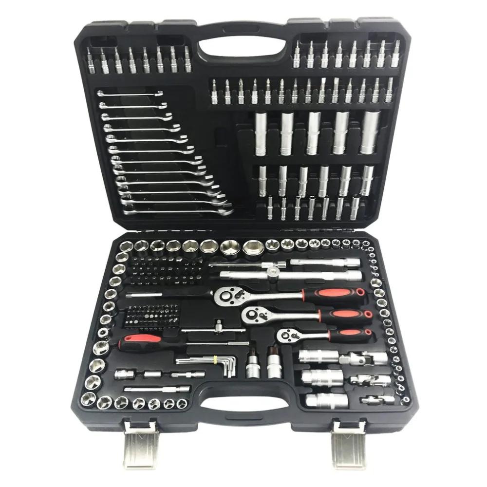 

Multipurpose 215pcs Home Repair Hand Tool Professional Wrench Ratchet Screwdriver High Precision Socket Tool Set With Carry Case
