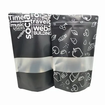 

25Pcs/lot 2 Styles Stand Up Matte Black Aluminum Foil Zip Lock Package Pouch Dry Flower Craft Storage Mylar Pack Bag with Window