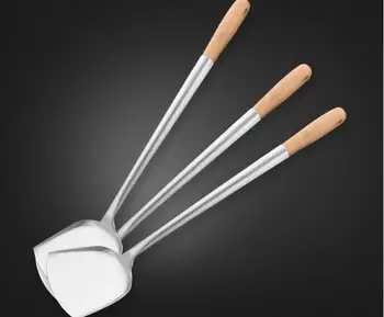 

1PC Frying Fish Turners Long Handle Shovel Cooking Pot Turner Stainless Steel Spatula Kitchen Cooking Utensils Cookware KX 232