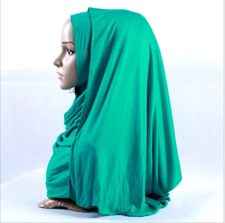 Качественные шарфы без рисунка для женщин, хлопковая длинная шаль, мусульманские хлопчатобумажные хиджабы, исламский головной платок