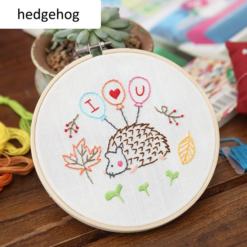 hedgehog Подвесные картины для начинающих, товары для рукоделия, набор ручной работы для начинающих, 1 набор, рамка для домашнего декора, портативная вышивка крестиком - Цвет: hedgehog
