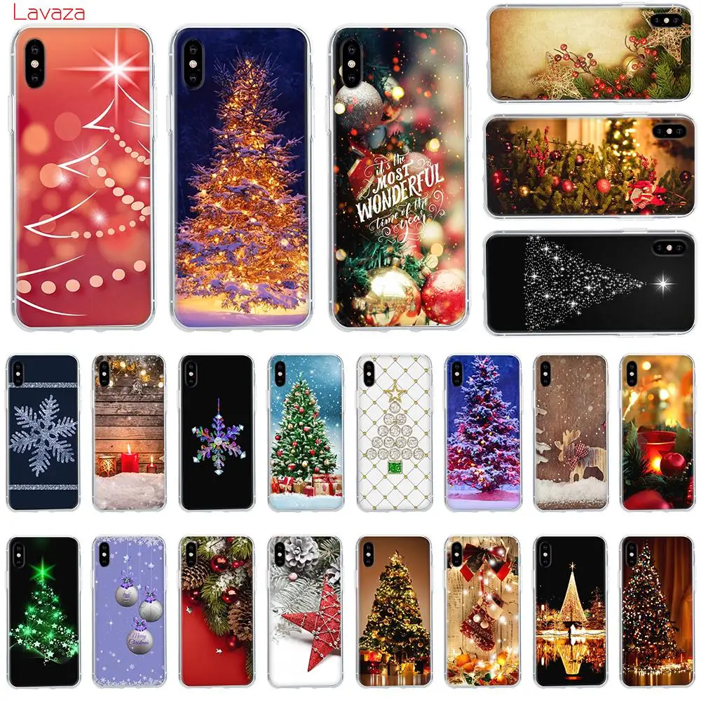 

Lavaza Christmas Holiday Tree New Year Hard Case for Apple iPhone 6 6s 7 8 Plus X 5 5S SE Cover for iPhone XS Max XR Cases