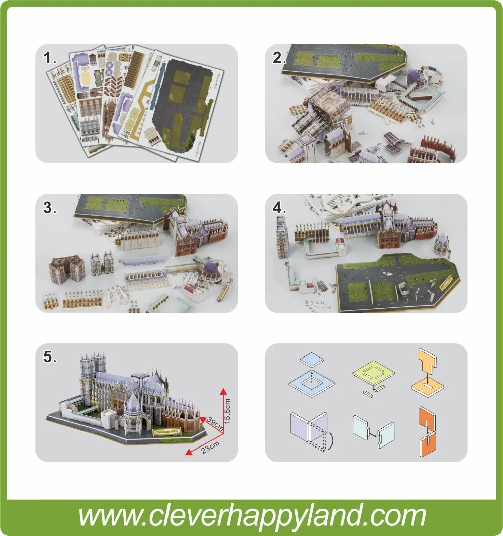 Умная и happy land 3d головоломка модель Westminster Abbey для взрослых сделай сам бумажные