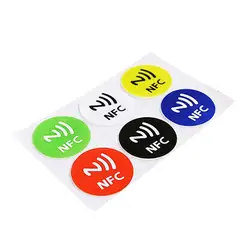 (6 шт./лот) NFC метки стикеры s NTAG213 NFC метки наклейки-этикетки стикеры универсальные этикетки Ntag213 RFID метки для всех NFC телефонов