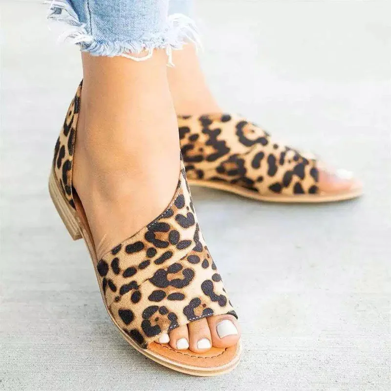 

Women Sandals Summer 2019 New Fish Mouth Women's Flat Sandals Open Toe Sandals Women Shoes Casual Lace Up Women Platform Sandals