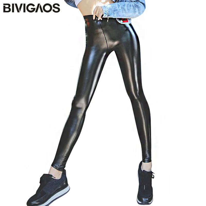 Sexy Black Leather Pants for Women PU Velvet Warm Leggings Elastic Tights  Trousers Women High Waist Skinny Faux Leather Legging - AliExpress